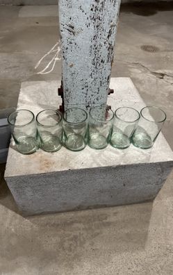 6 Mexican Blown Glasses (large)