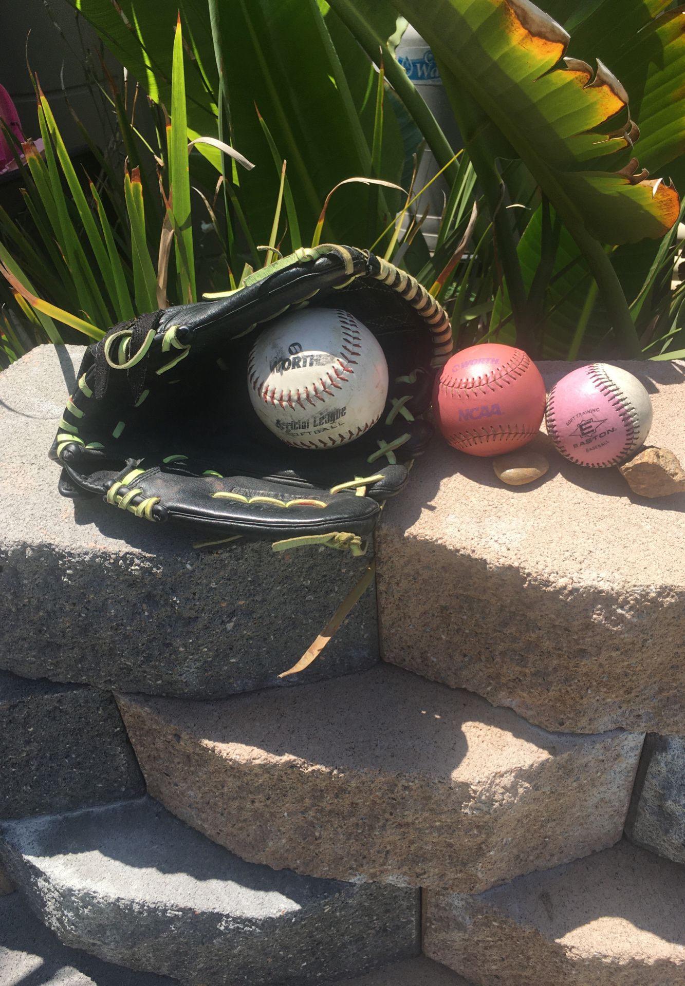 Baseball glove & soft balls