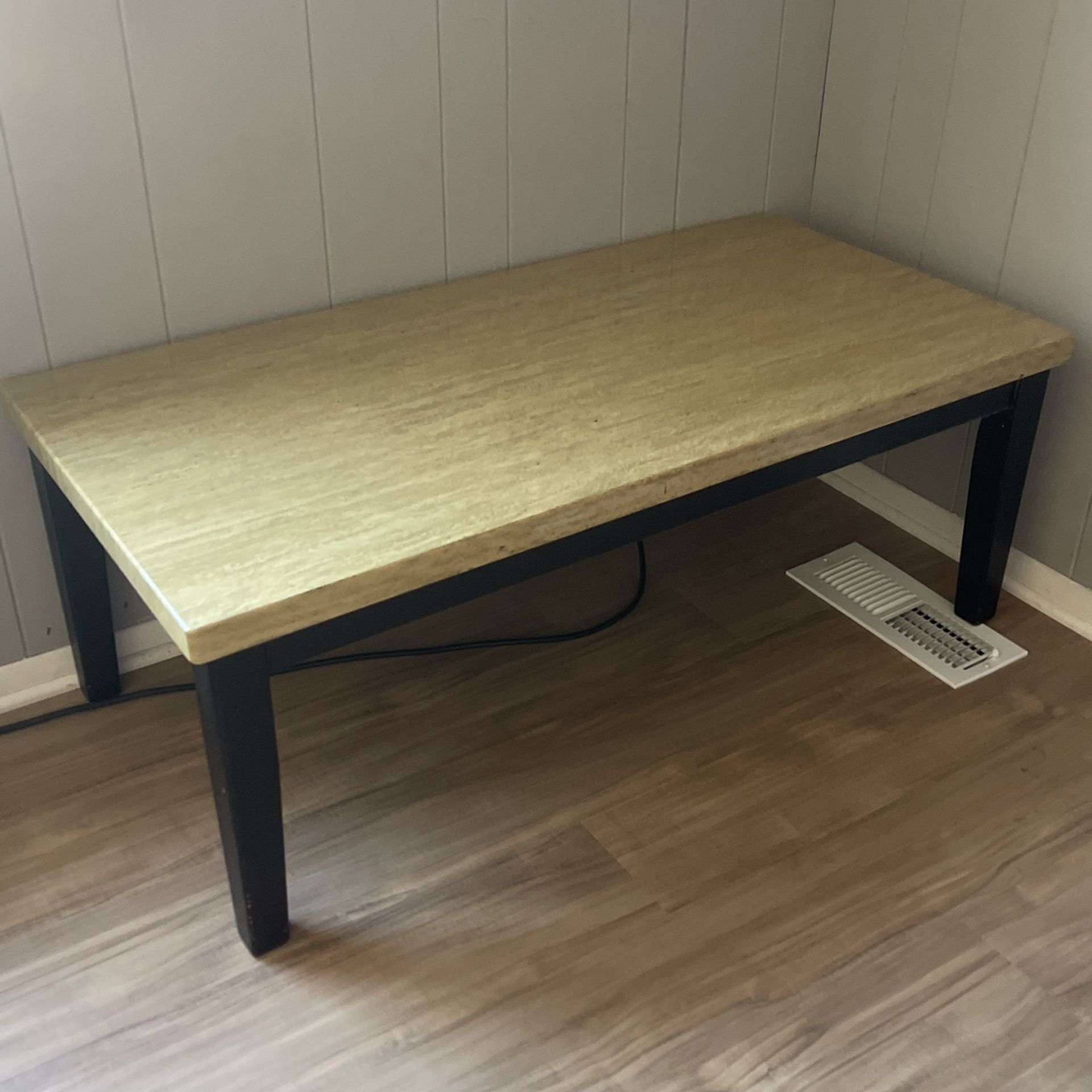 Wooden Coffee Table With Marble Top 