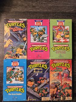 (6) 1990 TMNT Original Burger King VHS  Cassette Tapes Teenage Mutant Ninja Turtles