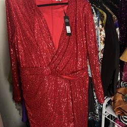 Red Sequin Dress 