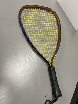 Spalding Killshot Fury Racquet Ball Racket purple and gold with cover. 