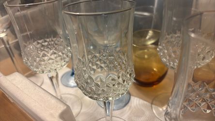 Crystal Cut Glass Wine Glasses Set