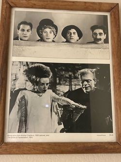 Framed Vintage Movie Stills Print – Marx Brothers & Frankenstein