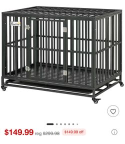 PawHut Heavy Duty Metal Dog Crate