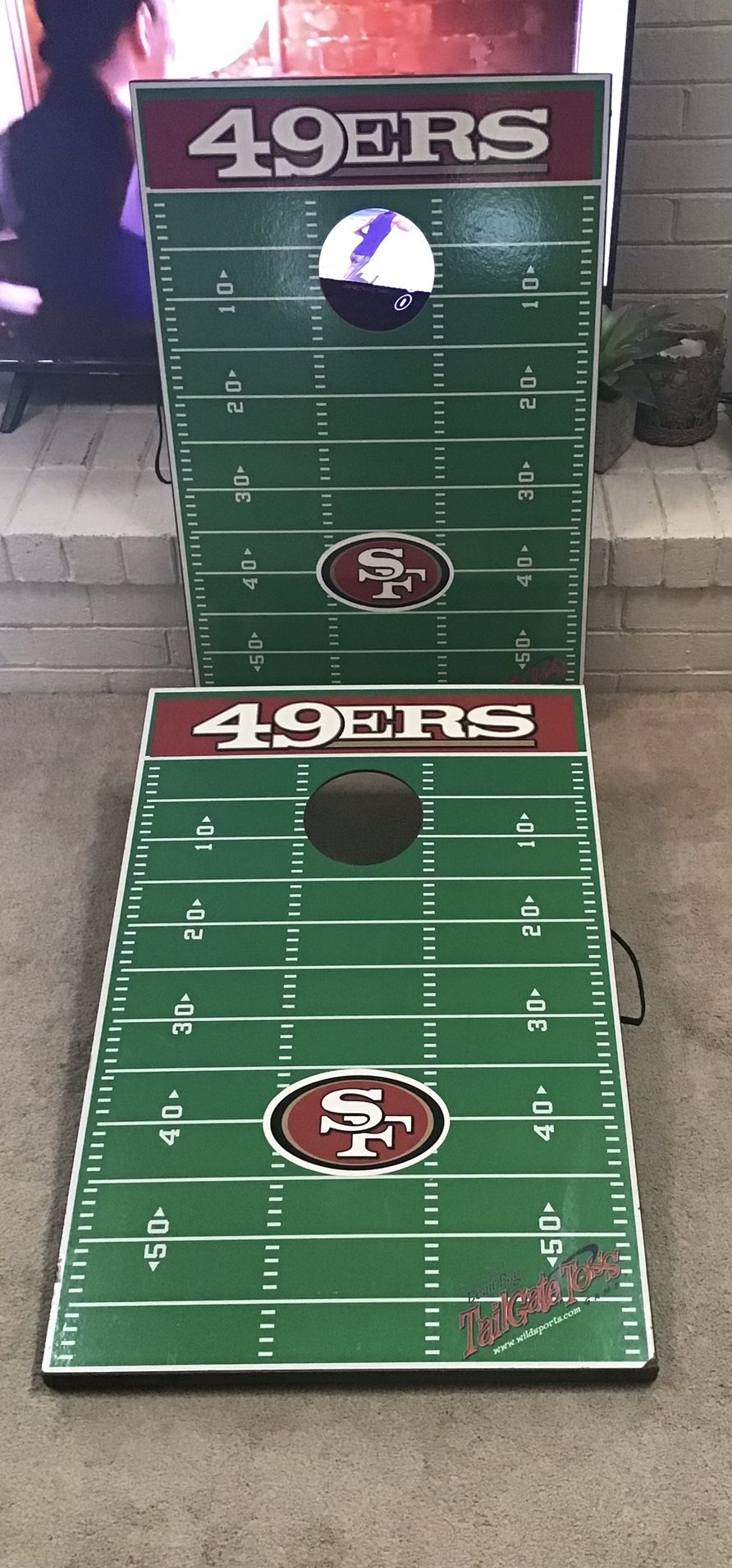 Wild Sports NFL San Francisco 49ers 2' x 3' Bean Bag Toss Game Cornhole Boards MDF