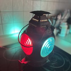 Extremely Rare Train Antique The ADLAKE Non-Sweating Lamp Chicago Railroad Train Switch Lantern Hj