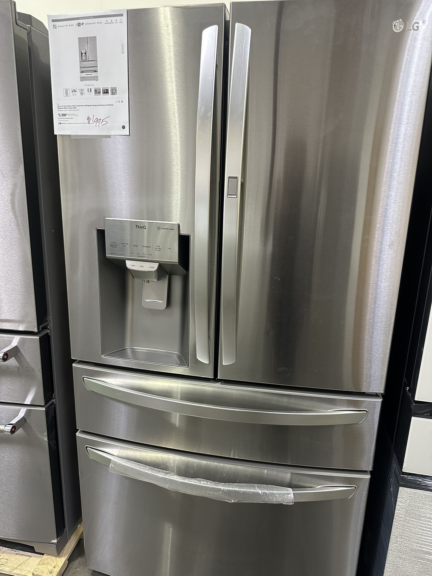 LG Stainless Steel Counter depth Refrigerator New