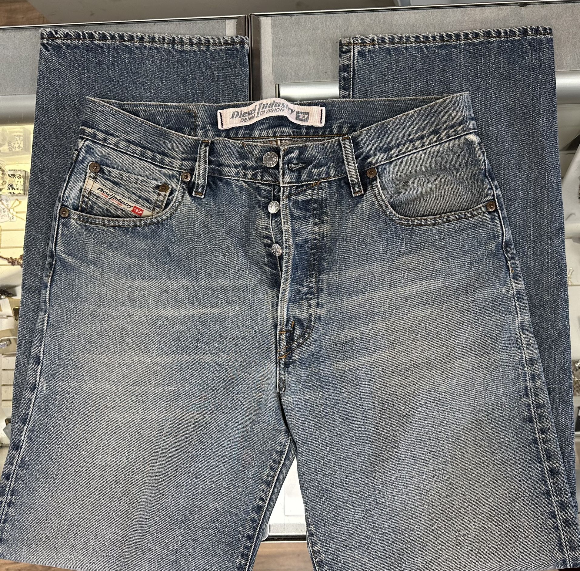 Vintage Diesel Industry Mens Kratt Jeans Size 32x30 Button Fly Light Wash