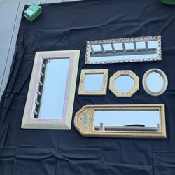 Cream & Wood Decorative Mirrors