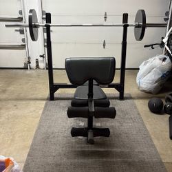 Bench Press With Olympic bar and weights