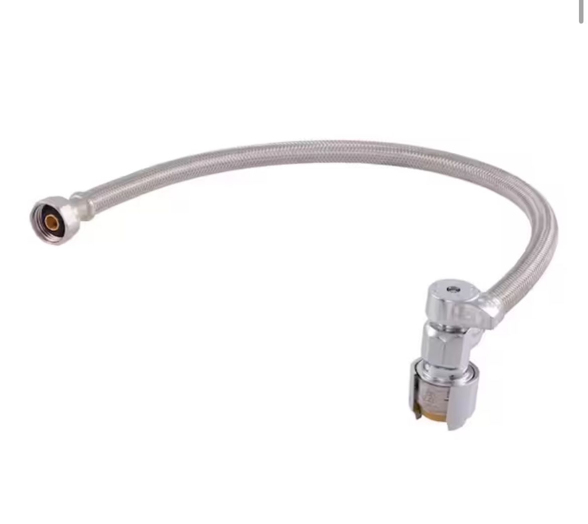 SharkBite 1/2 in. SharkBite Max Push-to-Connect x 1/2 in. FIP x 20 in. Brass Angle Stop Faucet Connector @D4-15