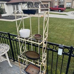 Beautiful Plant Stand With Ceramic Pots All For $80