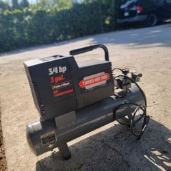 Turbo Hot Dog Portable 3/4 HP Motor Air Compressor 3 Gallon Tank