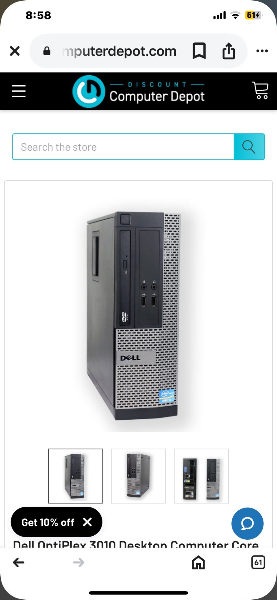 Dell OptiPlex 3010 Desktop Computer Core i5 3.20GHz 16 GB RAM 256GB SSD Windows 10 Pro and WIFI
