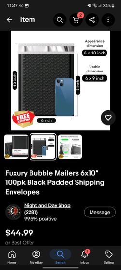 Fuxury Bubble Mailers 100 Padded for shipping