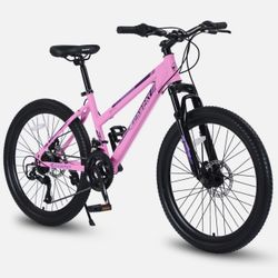 24 inch Mountain Bike for Teenagers Girls Women, Shimano 21 Speeds with Dual Disc Brakes