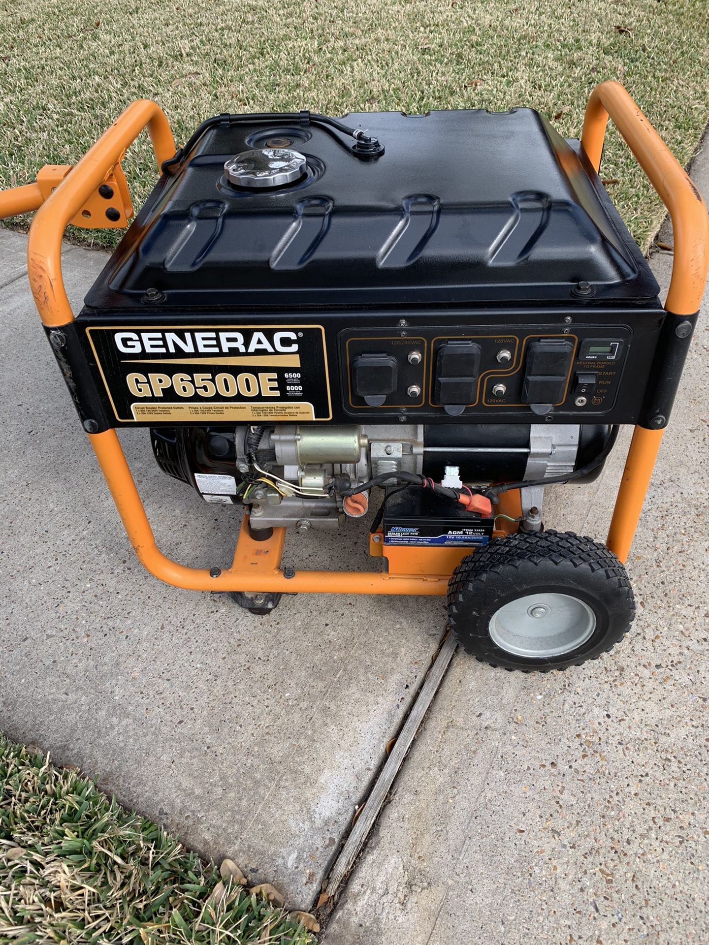 GENERAC GP6500E 6500W/8125W ELECTRIC START GAS GENERATOR