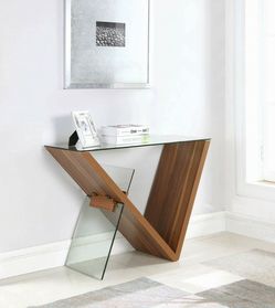 NEW Modern Contemporary Style Light Walnut Sofa Table plus End Table