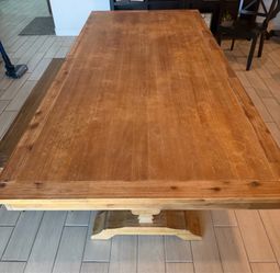 Large Wood Trestle Dining Table