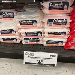 Cottonelle Fragrance-Free Flushable Wet Wipes 2 Pack/48 Wipes Per Pack