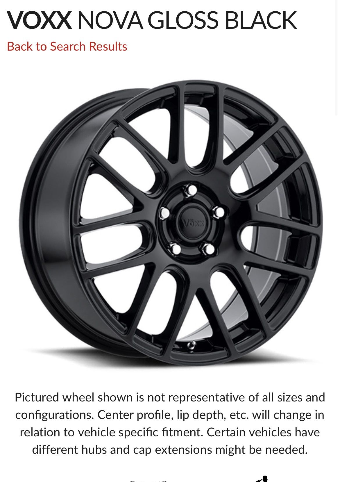 VOXX NOVA GLOSS BLACK 18x8 Rims