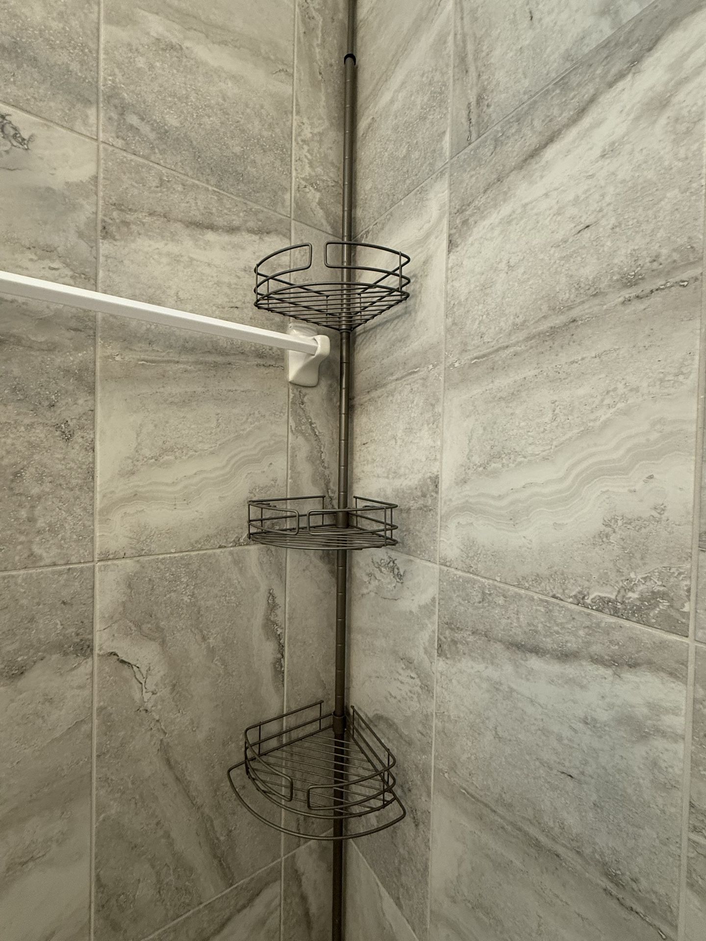 Adjustable Tension Pole Shower Caddy with 3 Shelves