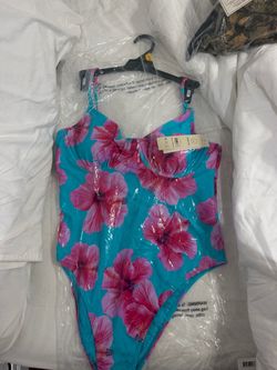 Floral One-Piece Swimsuit with Tags