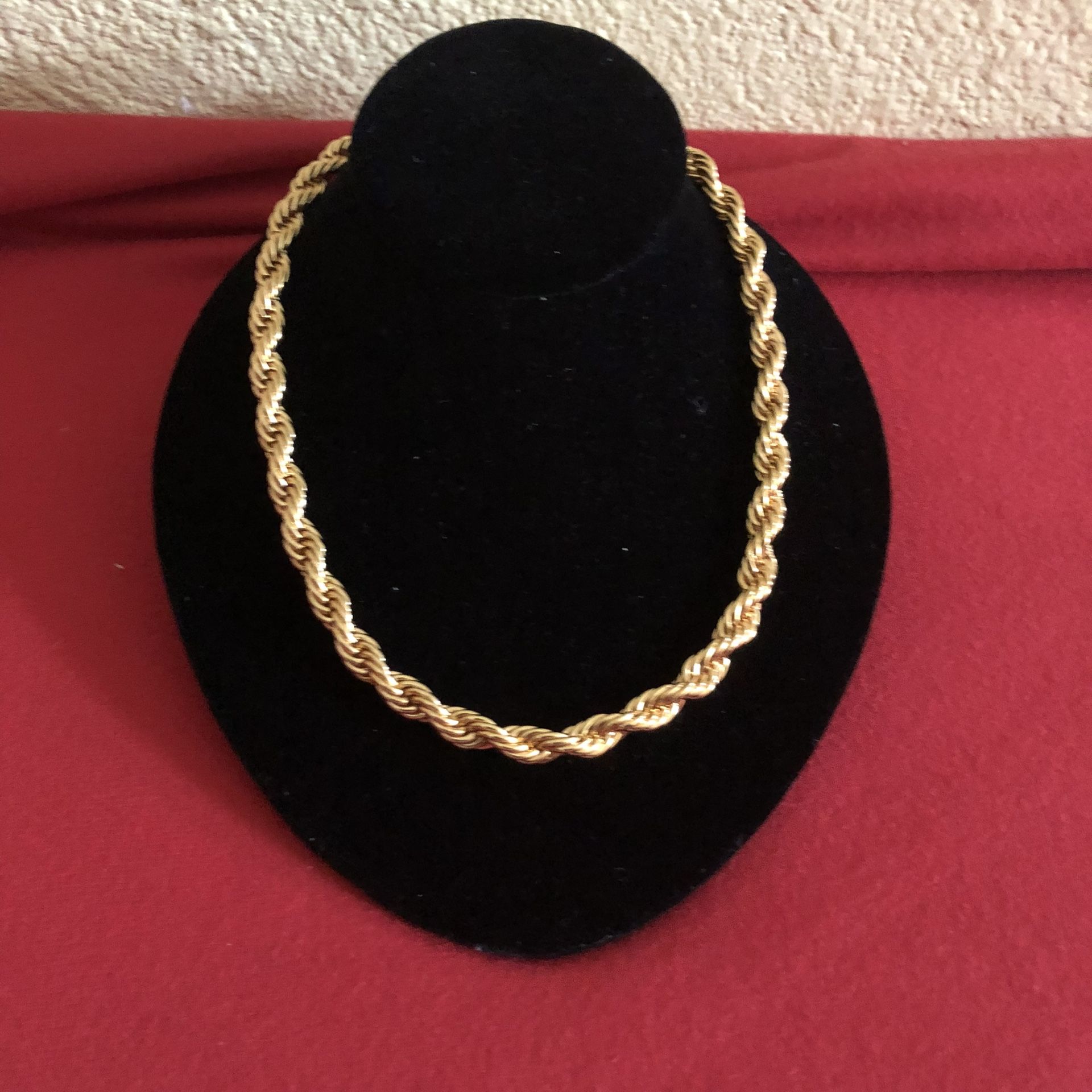 Brand New 24” Stainless Steel Rope chain necklace gold color.