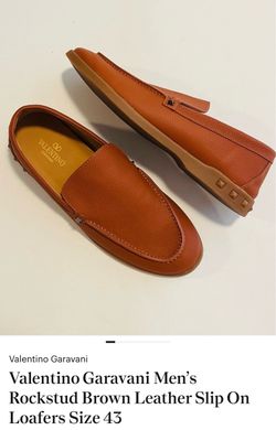 Valentino Garavani Rockstud Leather Loafers Size 43