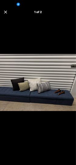 Set of 2 Modern Storage Benches with Hidden Storage – Navy Blue