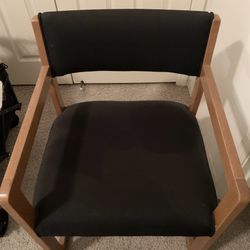 Wooden Armchair with Black Cushion