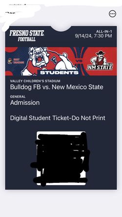 Fresno State Game Ticket