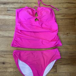 Hot pink tankini set size large 