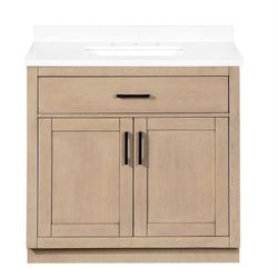 Quality Countertop 36” Bailey Vanity In Sahara Birch