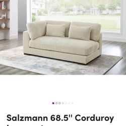 Beige  Corduroy Loveseat/chaise