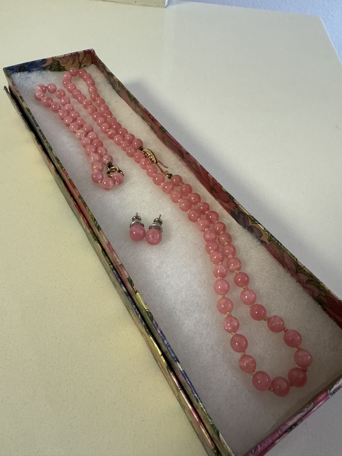1930 Vintage Rhodochrosite Jewelry Set