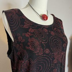 American Vintage Women's Black and Red Vest