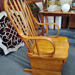 Oak Glider Rocking Chair