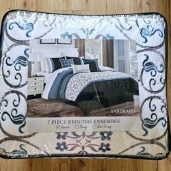 QUEEN SIZE 7PCS BEDDING ENSEMBLE