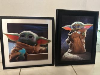 Baby Yoda Framed Pictures