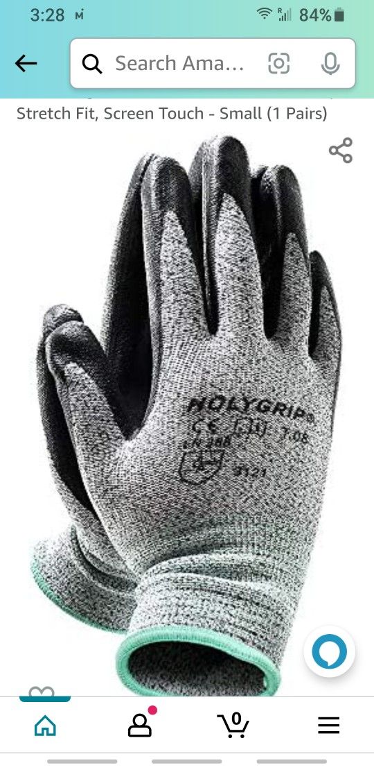 Coated Work Gloves with Seamless Knit Nylon Shell, Non-Slip Safety Work Gloves Gardening Gloves with Durable Power Grip, Stretch Fit, Screen Touch - S