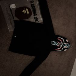 Black And Blue Double Hoodie Bathing  Ape Size M 