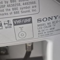 Sony Wega Gamer Ready 15" TV