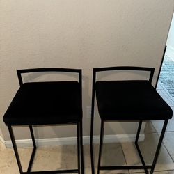 Black Bar Stools (set of 2)