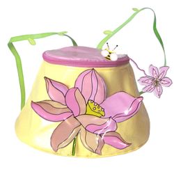 Kidorable Lotus Flower Bucket Style Backpack Lined Rucksack Yellow Bee Vintage