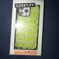 iPhone 15 Pro Max Casetify Green Smiley Case