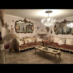 Antique sofas, 4 pieces, need cleaning or reupholstering, they are not broken.