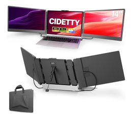CIDETTY Laptop Screen Extender, 14'' FHD 1080P IPS Ultra-Thin Dual/Triple Monitor Display