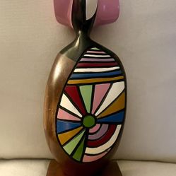 Frank Coronado Hand-Carved Wood Madonna Sculpture